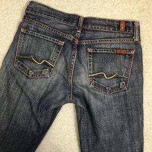 7 For All Mankind Distressed Boot Cut Jeans